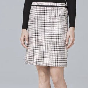 White House Black Market Plaid Suiting Boot Skirt